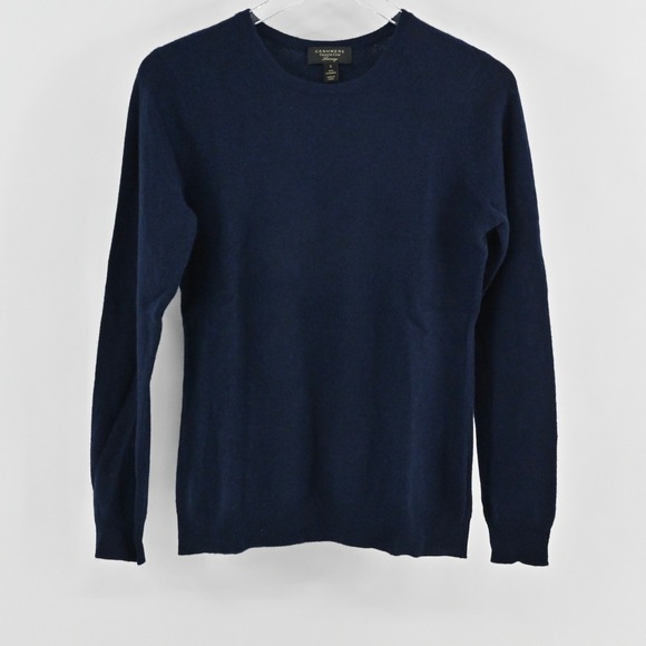 Charter Club Womens Cashmere Sweater Sz S Navy Blue Crew Neck Cozy Quiet Luxury - Picture 1 of 13